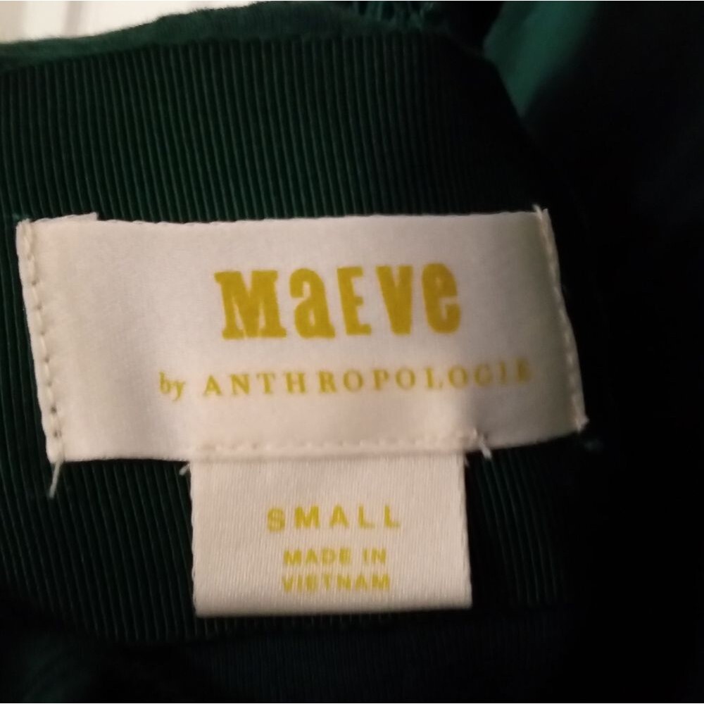 NEW ANTHROPOLOGIE Maeve Adrienne Twist Back Velvet Midi Dress Green Size S - Picture 3 of 10